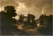 Jozef Szermentowski Village near Kielce France oil painting artist